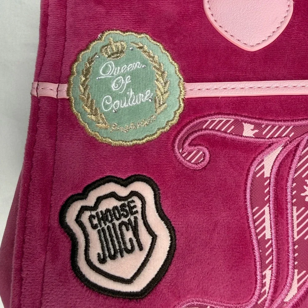 Juicy Couture Study In Style Tote Raspberry Tart Velour Bag Queen Pink NWT